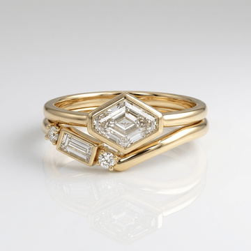 Geometric Diamond Gold Ring Set by Rose & Oliver - product image 1